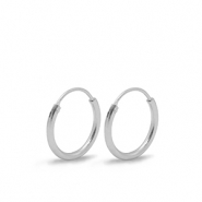 DQ European metal findings creole earrings 15mm Silver (nickel free)