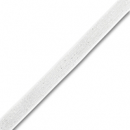 Velvet ribbon White-Silver Glitter