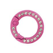 Colourful jewellery findings key chain ring Magenta Pink