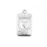 BY31&reg; Stainless steel charms card heart Silver