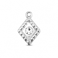 BY31&reg; Stainless steel charms rhombus Silver-Crystal