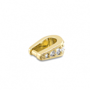 Brass TQ metal pinch bail oval Gold