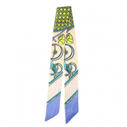 Bandana scarf with vibrant print Light Salmon Pink-Yellow-Purple