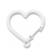Colourful jewellery findings key chain heart with loop White