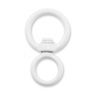 Colourful jewellery findings key chain round White