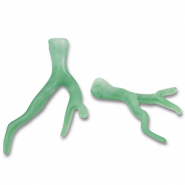 Acrylic charms coral Green-White Marble