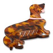 Hair accessories hair claw dachshund Brown-Nude-Gold