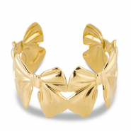 Stainless steel bracelets bangle bow Gold