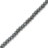 Top faceted beads 3x2mm disc Chromium Oxide Dark Green-Pearl Shine Coating