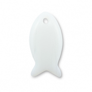 Natural stone charms glass fish White