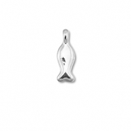 DQ European metal charms fish Antique Silver (Nickelfree)