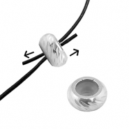 Stainless steel findings smart stopper bead with motif 10mm Silver