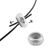 Stainless steel findings smart stopper bead with motif  10mm Silver