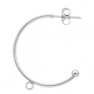 Stainless steel findings earrings creole with loop Silver