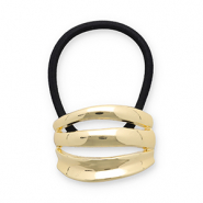 Hair accessories hair tie with metal Gold-Black