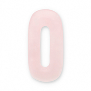 Natural stone charms Rose Quartz oval Light Pink-White