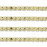 Stainless steel rhinestone chain 3mm Gold-Champagne