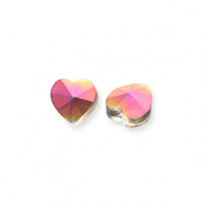 Fashion faceted beads heart Silver-AB Coating