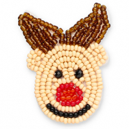 Brooches  reindeer Beige-Brown-Red