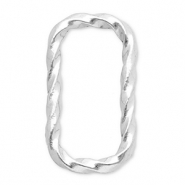 Stainless steel findings connector rectangle Silver