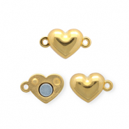 DQ® European metal findings magnetic clasp heart Goud (Nikkelvrij)