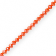 Top faceted beads 6x4mm disc Tamale Red-Pearl Shine Coating