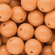 18 mm DQ acrylic beads shiny Chamois Orange 15-1145 TCX