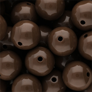 16 mm DQ acrylic beads shiny Cappuccino Brown 19-1220 TCX