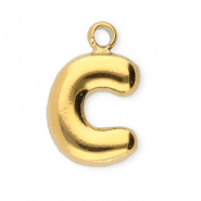 Stainless steel charms letter C Gold