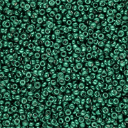 Glass seed beads 12/0 (2mm) Metallic Shine Teal Green