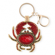 Keychain crab Gold-Silverlined Red-Black