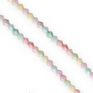 Top faceted beads bicone 4mm Multicolour Pastel-AB Coating