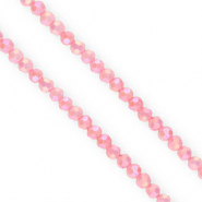 Round top faceted beads 4mm Pink-AB Coating
