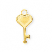 Stainless steel charms key with heart Gold