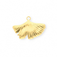Stainless steel charms ginkgo leaf Gold