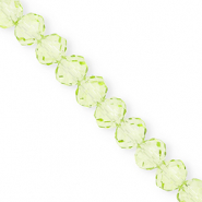 Top faceted beads 12x9mm disc Light Green