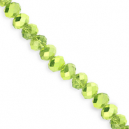 Top faceted beads 8x6mm disc Green-Pearl Shine Coating