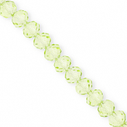 Top faceted beads 8x6mm disc Light Green