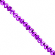 Top faceted beads 4x3mm disc Dark Purple-Pearl Shine Coating