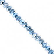Top faceted beads 4x3mm disc Blue-Pearl Shine Coating