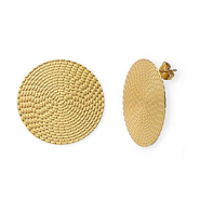 Stainless steel earrings / earpin round Gold