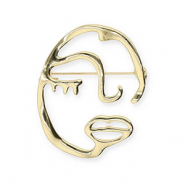 Brooches face Gold