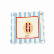 BY31® Eco-brass metal charms with enamel oval Ciao bella"" Gold-Light Pink-Red