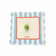 BY31&reg; Eco-brass metal charms with enamel olive Silver-Olive Green-Red