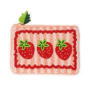 Purse strawberries Salmon Pink-White-Red-Green