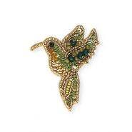 Brooches hummingbird Gold-Olive Green-Dark Green