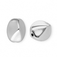 Acrylic beads oval Silver