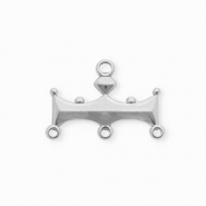 BY31&reg; Stainless steel findings connector bar with 4 loops Silver