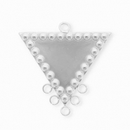 BY31&reg; Stainless steel findings connector triangle with 6 loops Silver