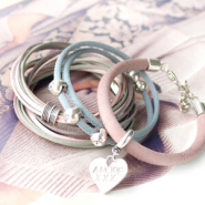 Inspirational Sets Bracelets with silk look